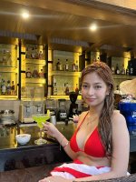 Hair still all wet from swimming— just stepped out of the pool to take a sip 🍹😋.jpg