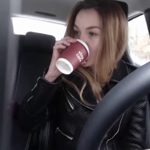 Anna Love Tickling Pussy inside car