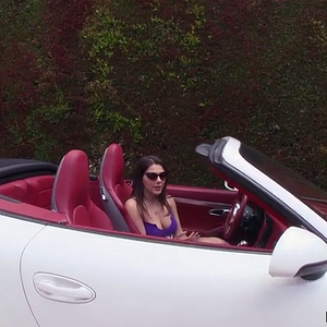 Busty Valentina Nappi posing in and near the porsche HD