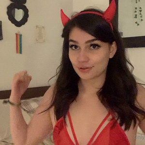 Devil Costume Maya Manning show her small tits on cam